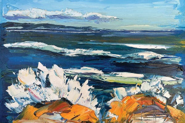 Large Art for Bedroom - Canvas Prints: Pleasure Point Again by Lisa Elley