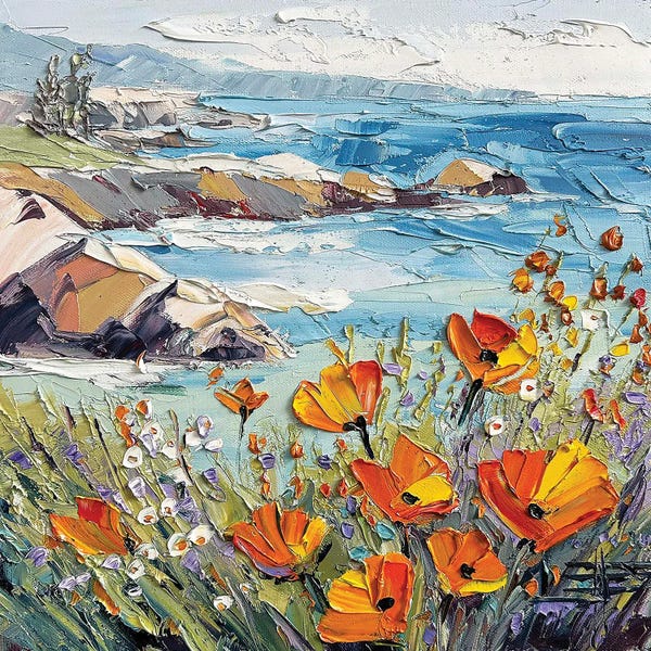Poppies: Azure Waves by Lisa Elley