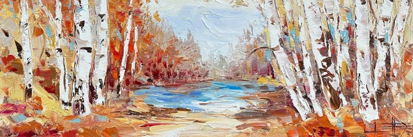 Birch Trees: Whispers Of Fall by Lisa Elley