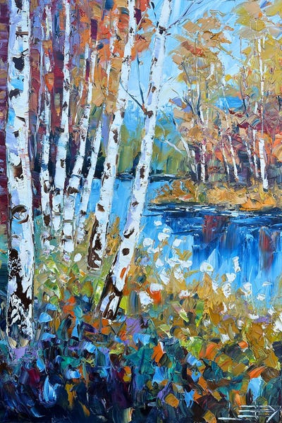 Birch Trees: Fall Medley by Lisa Elley