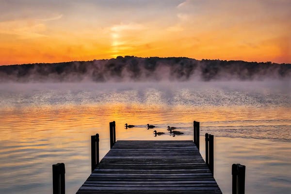 Lisa S. Engelbrecht: Dock At Sunrise by Lisa S. Engelbrecht