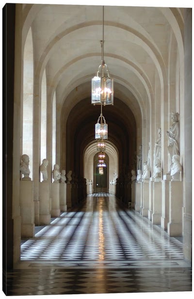Hallway Of Statues, Palace Of Versailles, Ile-de-France, France Canvas Art Print - Palace of Versailles