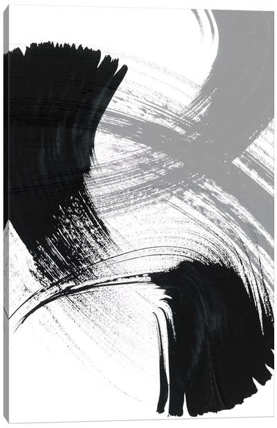 Reveal I Canvas Art Print - Black & White Abstract Art