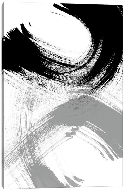 Reveal II Canvas Art Print - Black & White Abstract Art