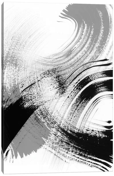 Reveal III Canvas Art Print - Black & White Abstract Art
