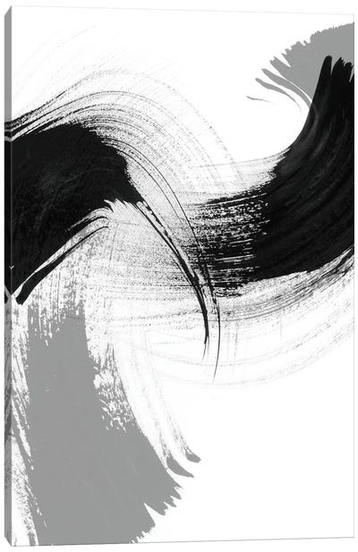 Reveal IV Canvas Art Print - Black & White Minimalist Décor