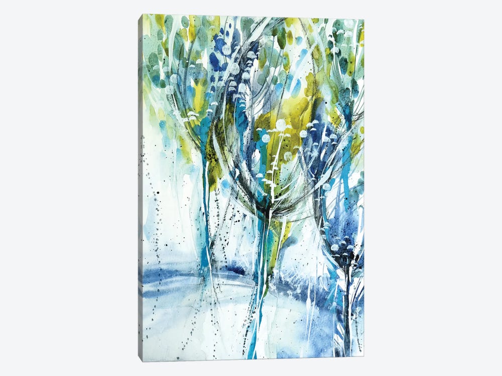 Blue Trees by Lesia Binkin 1-piece Canvas Art Print