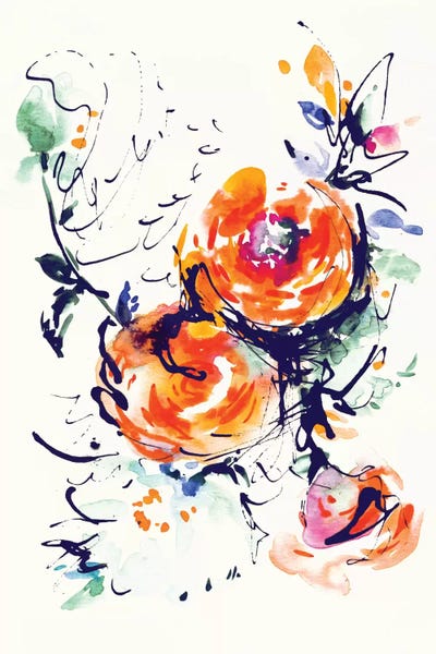Watercolor Flowers: Fire by Lesia Binkin