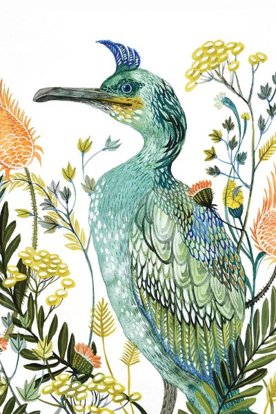 Green Bird by Lesia Binkin framed wall art