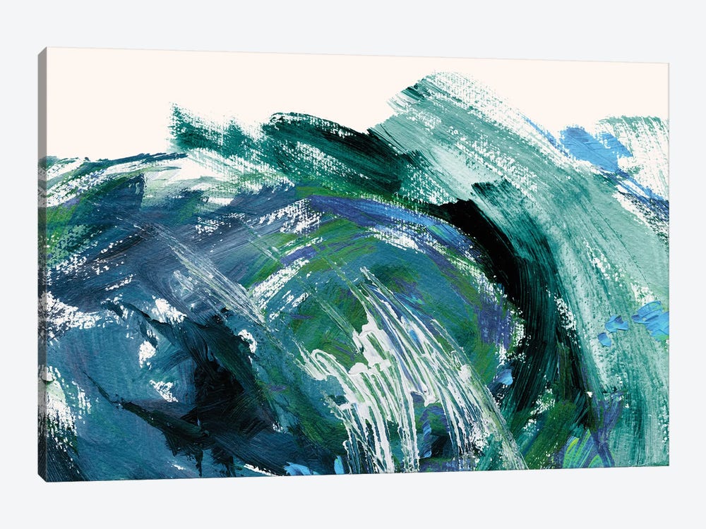 Green Waves by Lesia Binkin 1-piece Canvas Artwork