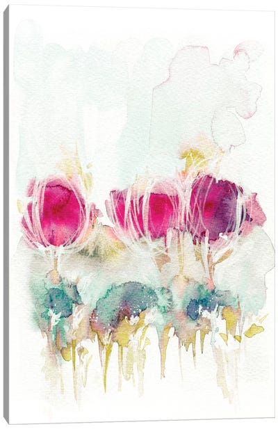 Spring In The Air Canvas Art Print - Abstract Watercolor Art