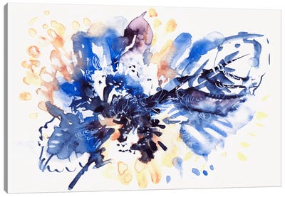 Blue Leaves Canvas Art Print - Lesia Binkin