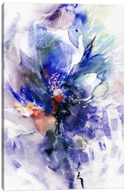 Blue Wind Canvas Art Print - Abstract Watercolor Art