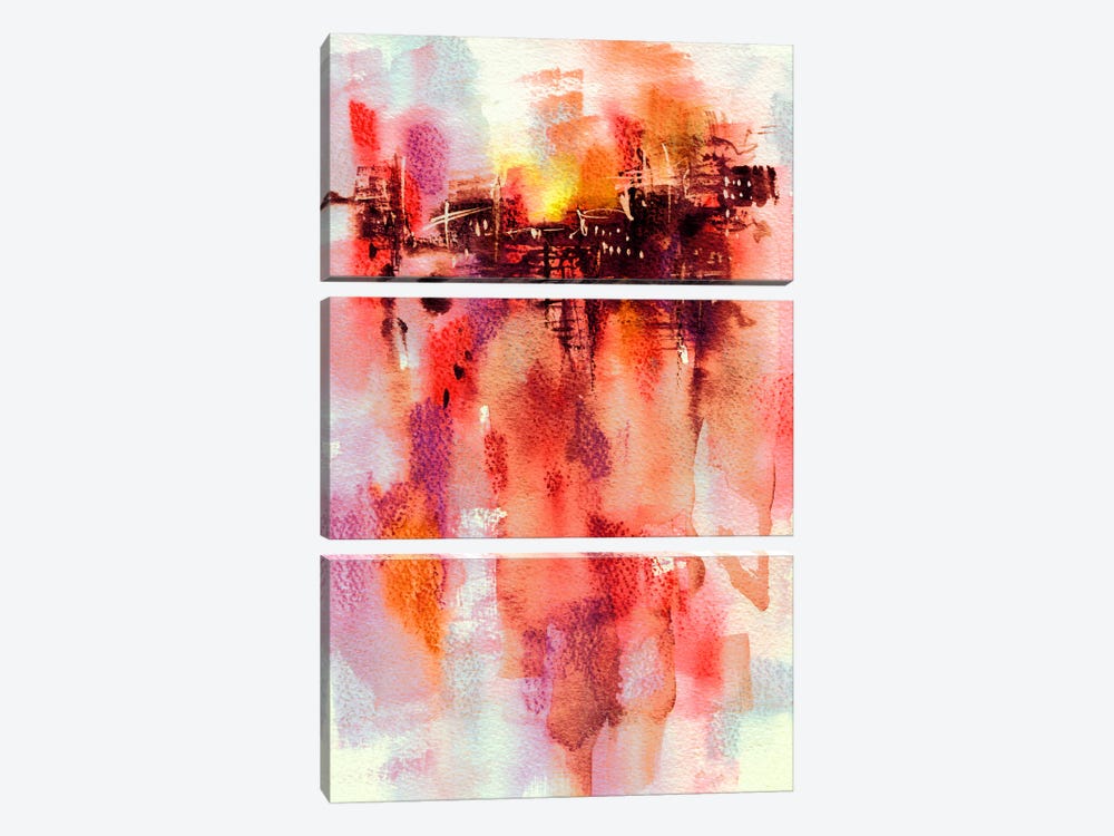 City Sunset by Lesia Binkin 3-piece Canvas Artwork