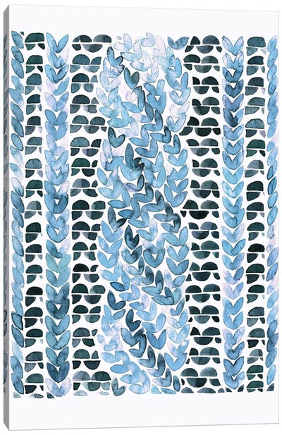 Blue Pattern Canvas Art Print - Ogee