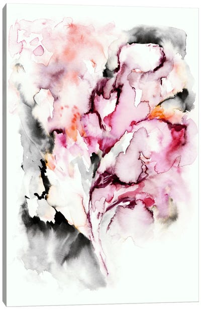 Wild Heart Canvas Art Print - Gray & Pink Art
