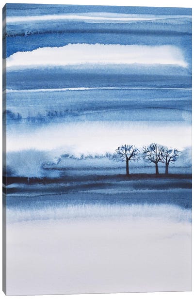 Winter Trees Abstract Canvas Art Print - Lesia Binkin