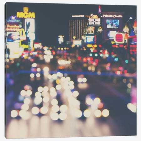 The Neon Town Canvas Print #LEV103} by Laura Evans Canvas Wall Art