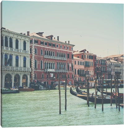 Looking Along The Grand Canal Canvas Art Print - Laura Evans