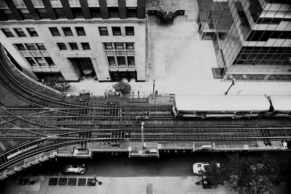 Canvas Print: Looking Down On The Tracks by Laura Evans