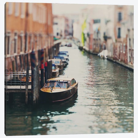 A Boat Moored On A Venice Canal Canvas Print #LEV10} by Laura Evans Canvas Art Print