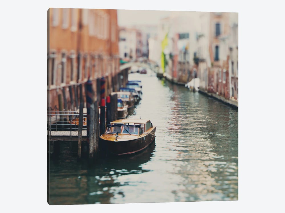 A Boat Moored On A Venice Canal by Laura Evans 1-piece Canvas Artwork