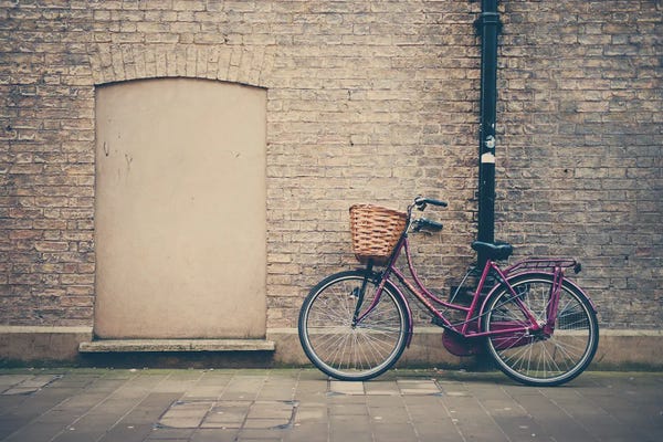 Cambridge: Maroon Bicycles In Cambridge by Laura Evans
