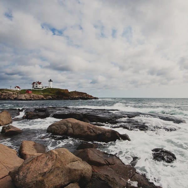 Large Coastal Art - Canvas Prints: Nubble Lighthouse, Maine by Laura Evans