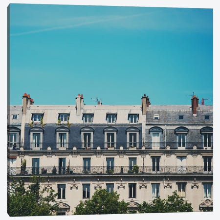 Parisian Apartments Canvas Print #LEV129} by Laura Evans Canvas Art