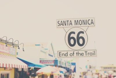 Route 66, Santa Monica by Laura Evans framed canvas print