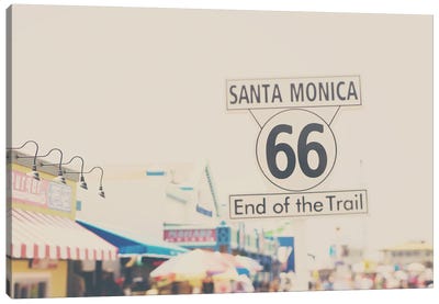 Route 66, Santa Monica Canvas Art Print - Route 66 Art
