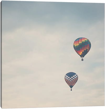 A Pair Of Hot Air Balloons Canvas Art Print - Less is More