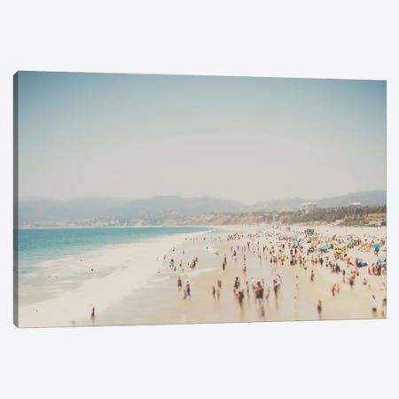 Summertime At Santa Monica Beach Canvas Print #LEV165} by Laura Evans Canvas Art Print