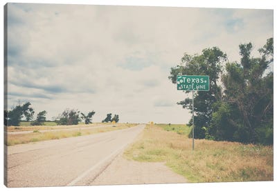Texas State Line Canvas Art Print - Inspirational Office