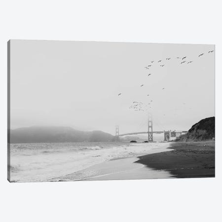The Golden Gate Bridge In Black And White Canvas Print #LEV178} by Laura Evans Canvas Art Print