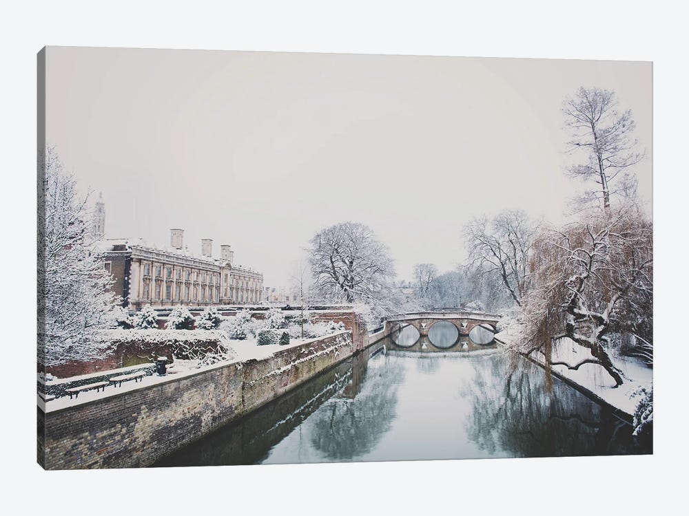 A Snowy Day In Cambridge by Laura Evans 1-piece Canvas Wall Art