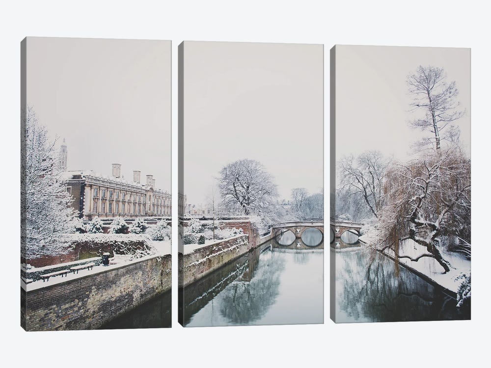 A Snowy Day In Cambridge by Laura Evans 3-piece Canvas Art