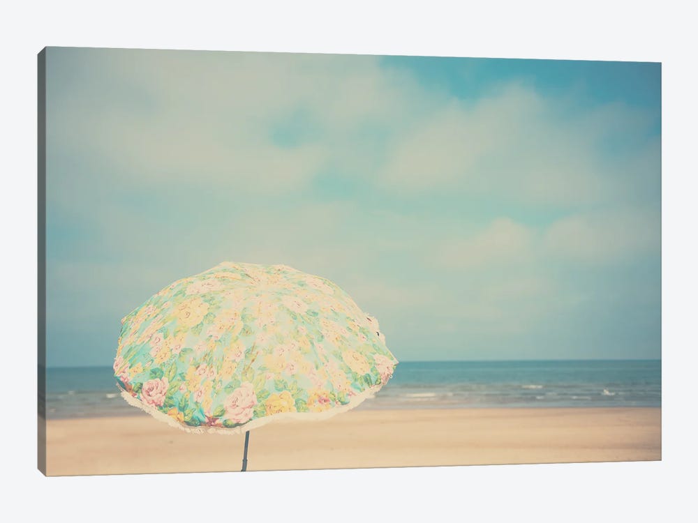 A Retro Beach Umbrella by Laura Evans 1-piece Canvas Artwork