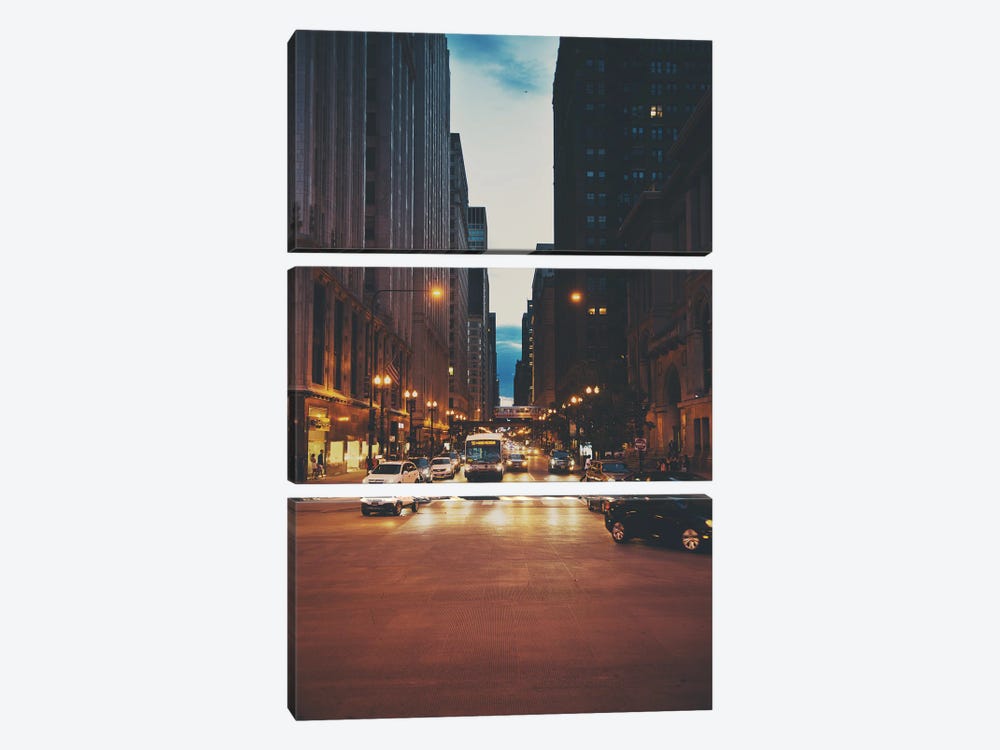 The Streets Of Chicago by Laura Evans 3-piece Canvas Print