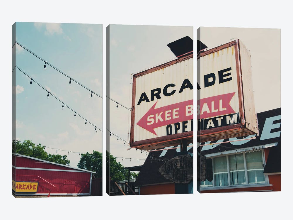 This Way To The Arcade by Laura Evans 3-piece Art Print