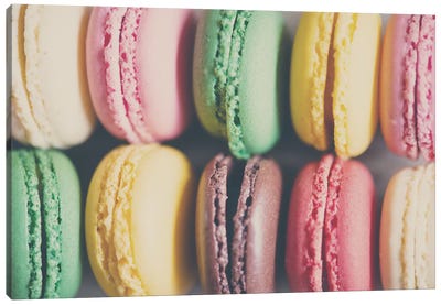 Up Close And Personal Canvas Art Print - Macarons