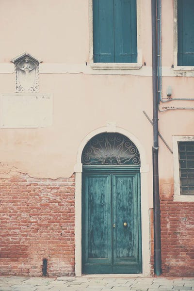 Doors: A Green Door In Venice by Laura Evans