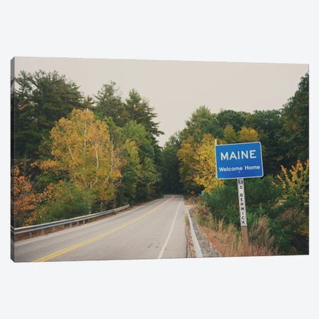 Welcome To Maine Canvas Print #LEV207} by Laura Evans Canvas Art