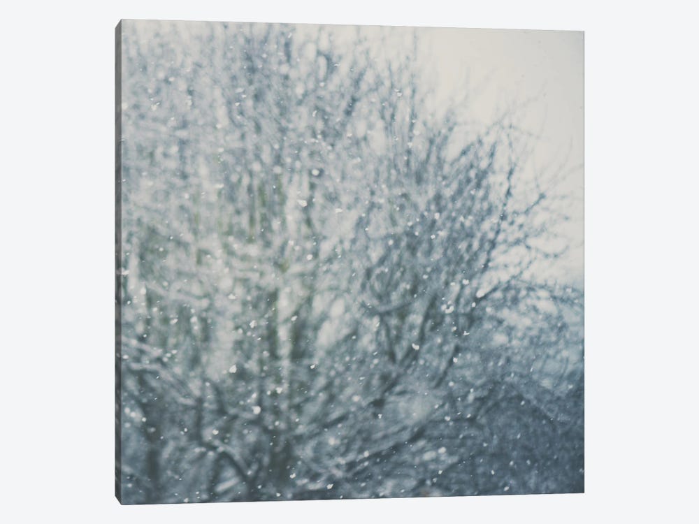 An Abstract Photo Of A Tree And Falling Snow 1-piece Canvas Print