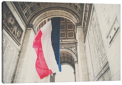 Arc De Triomphe Canvas Art Print - International Flag Art