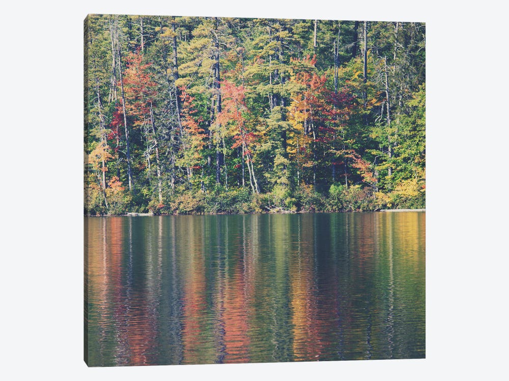 Autumn Leaves Reflected In Lake Chocorua New Hampshire by Laura Evans 1-piece Canvas Print