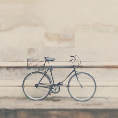 A Very Masculine Bicycle by Laura Evans framed canvas print