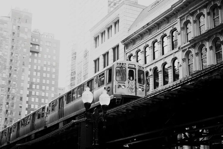 Black And White Chicago L Train