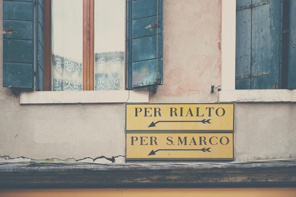 Veneto: Blue Shutters In Venice by Laura Evans