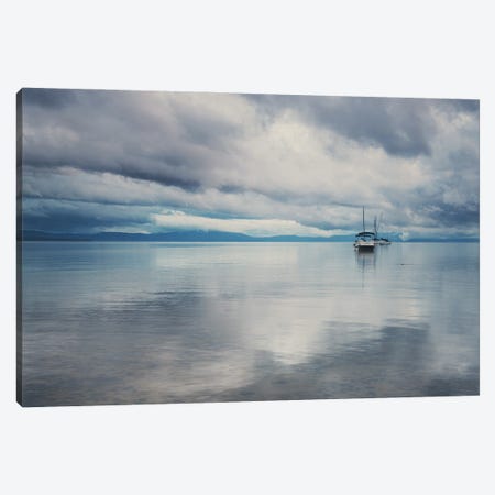 Boat Reflections In Lake Tahoe Canvas Print #LEV51} by Laura Evans Canvas Print